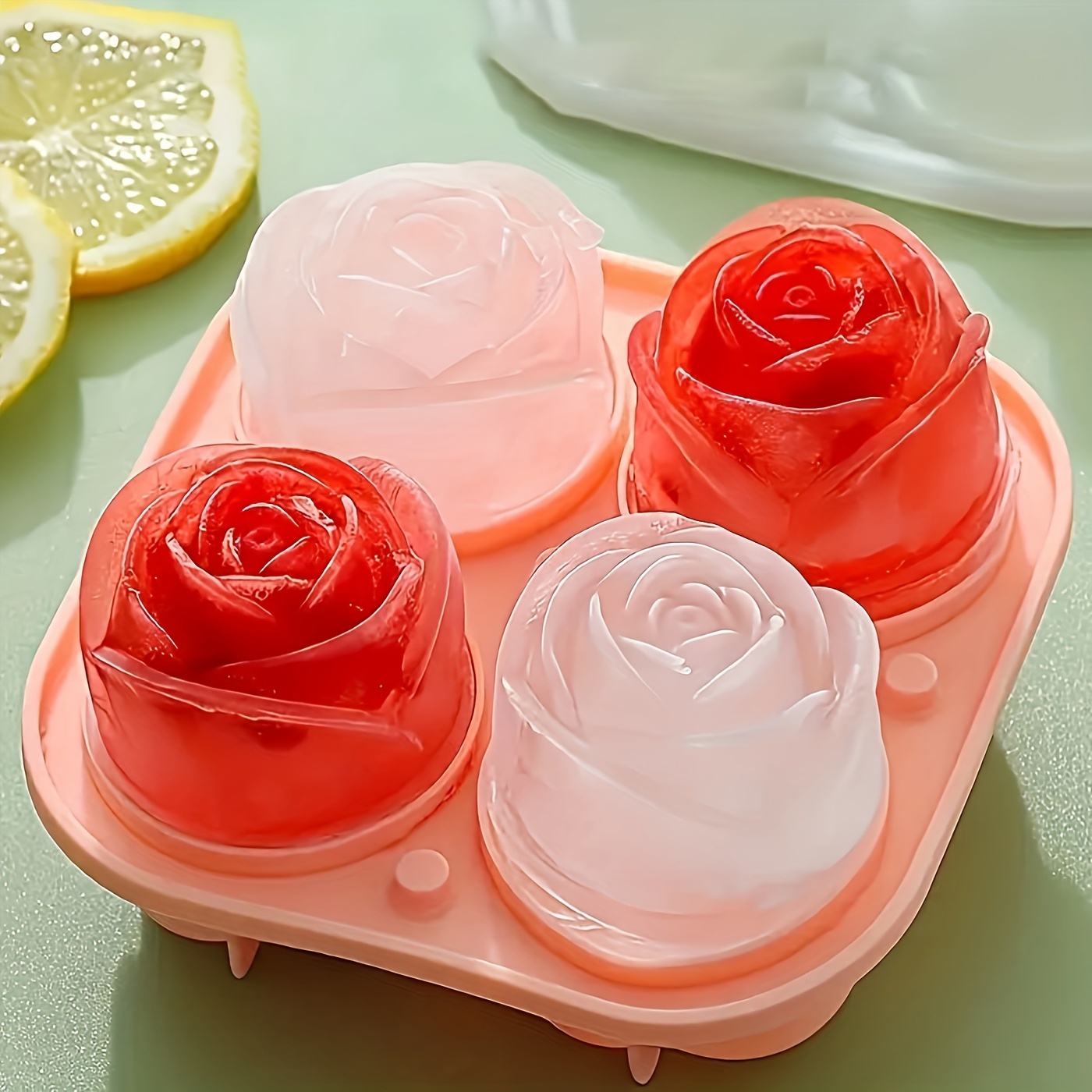 Fridja Rose Ice Cube Trays, 9 Cavity Silicone Rose Ice Ball Easy Release  Ice Cube Form for Chilled Cocktails, Whiskey, Homemade Juice