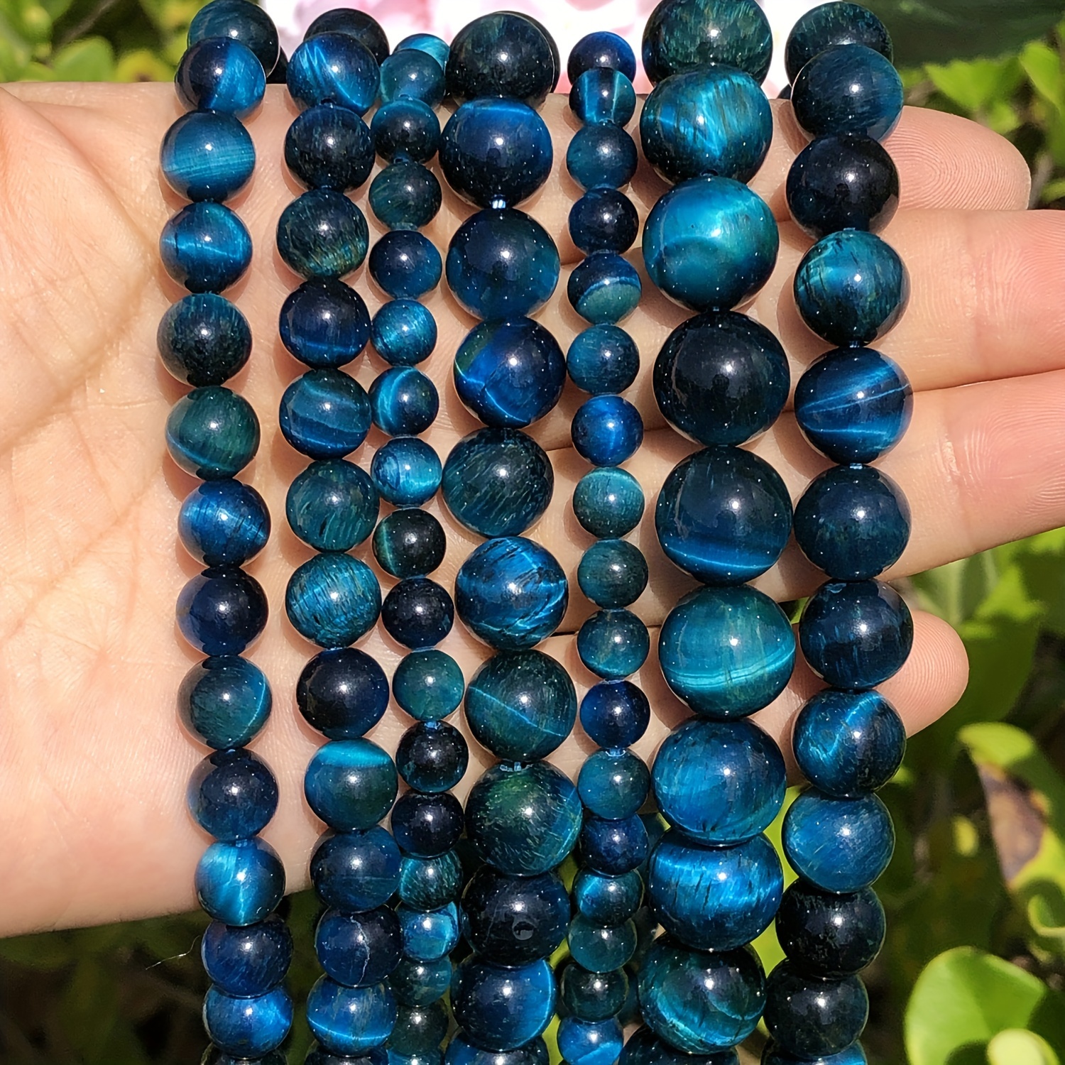 Matte Teal Blue Round Tiger Eye Beads,aqua Natural Mala Gemstone