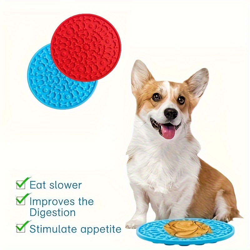Silicone Dog Slow Feeding Mat Round Dog Peanut Butter Licking Pad