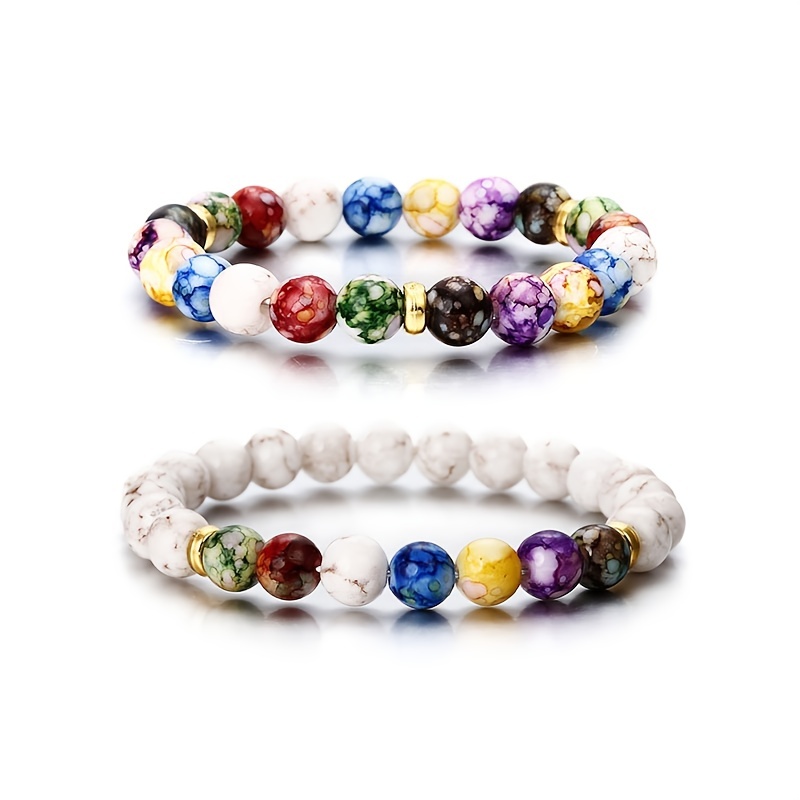 Classic 7 Chakra Beads Bracelet Natural Stone Agates - Temu Canada