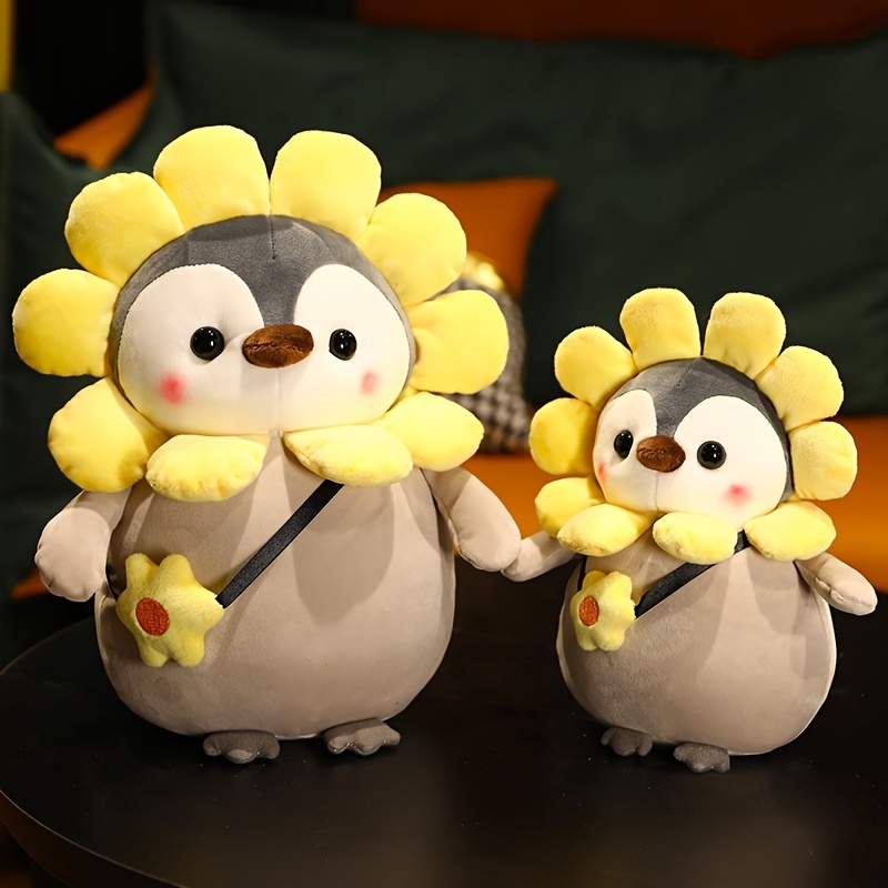 Cute Penguin Stuffed Animal Sunflower Plush Kawaii Toy Soft - Temu