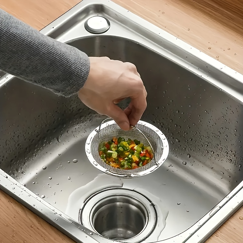 Passoire d'évier de cuisine en acier inoxydable 3 en 1 pour évier de cuisine  - Pour évier de cuisine - Pour évier de 2,9 à 3,9 pouces de diamètre (1  pièce) : : Bricolage