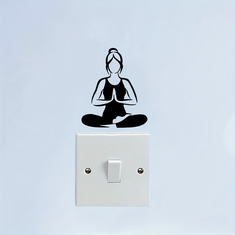 3pcs, Yoga Meditation Vinyl Wall Decals Light Switch Stickers, Home Decor,  Room Decor, Witch