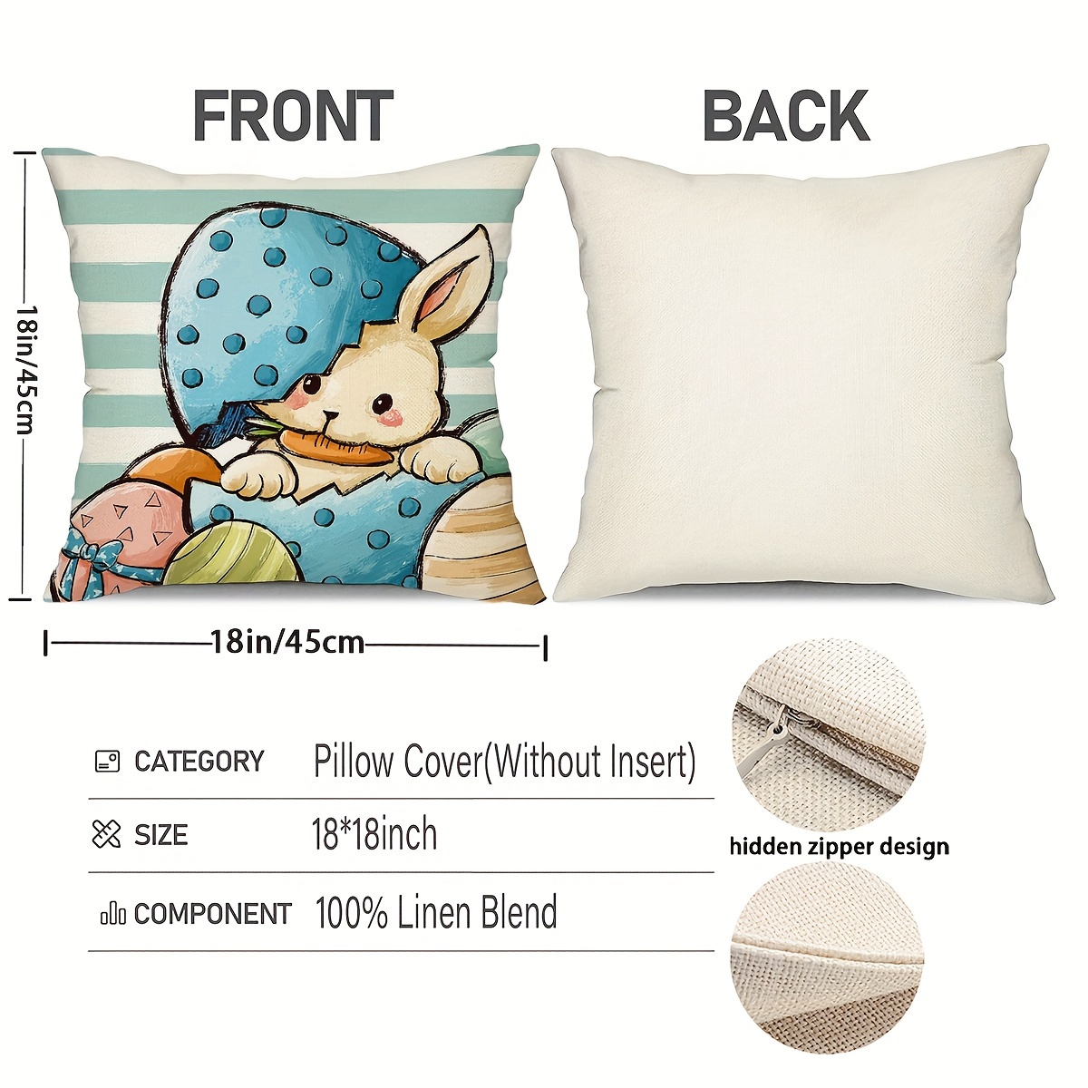 Farmhouse Easter Throw Pillow Covers Spring Easter - Temu