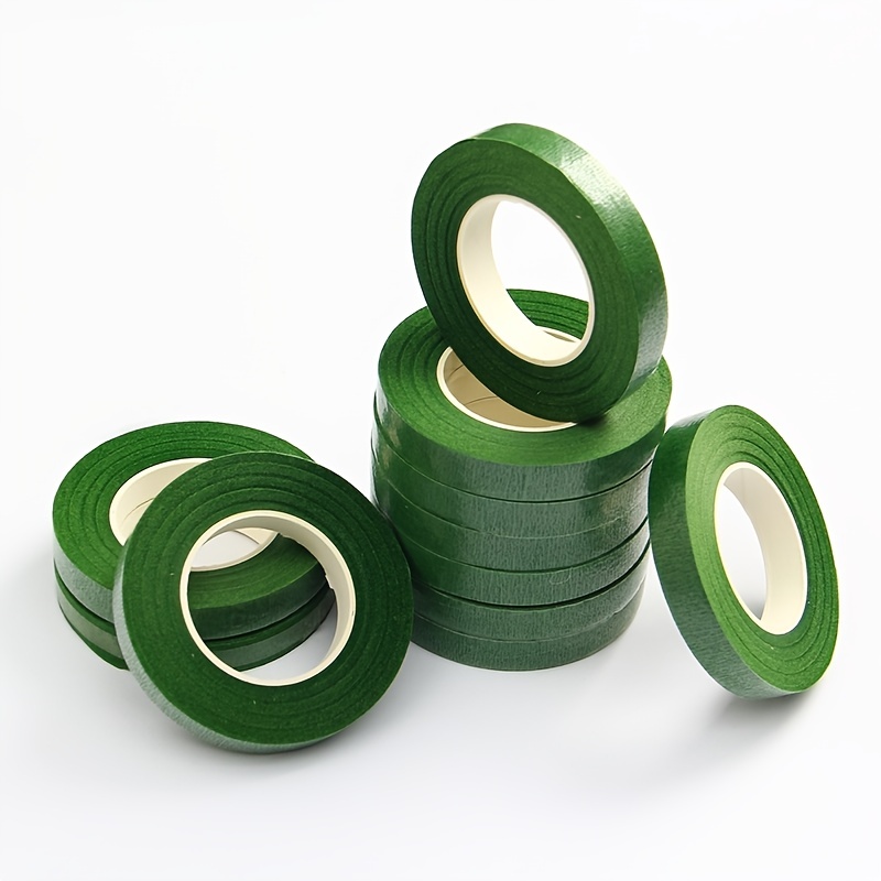 1.1CM*30m/Roll Self-Adhesive Bouquet Floral Green Paper Tapes