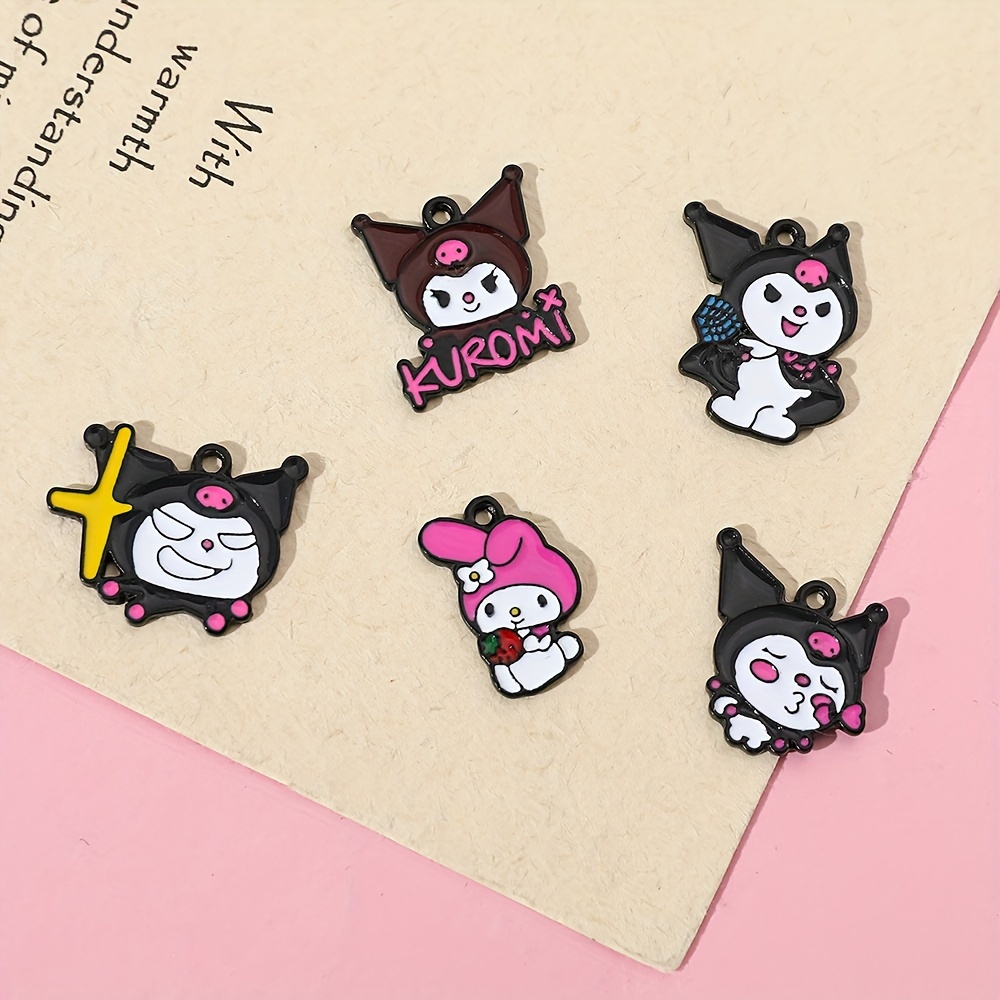 30pcs Enamel Kuromi My Melody Hello Kitty Charms for Necklace Bracelet  Earrings