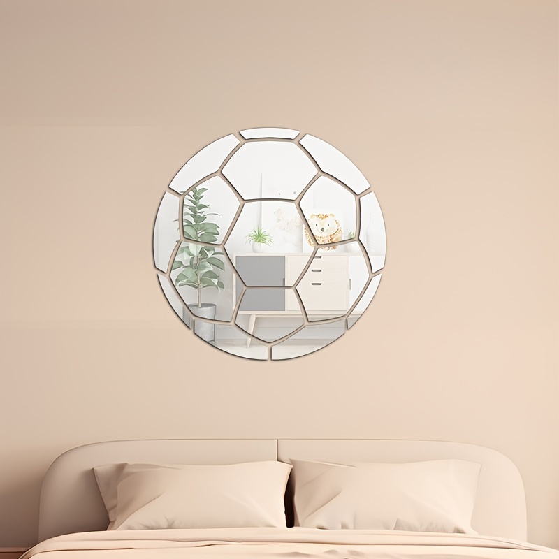 Creative Football Mirror Wall Sticker, Acrylic Self-adhesive Mirror For  Living Room Bedroom Sofa Tv Background Wall Decoration, Home Decor - Temu