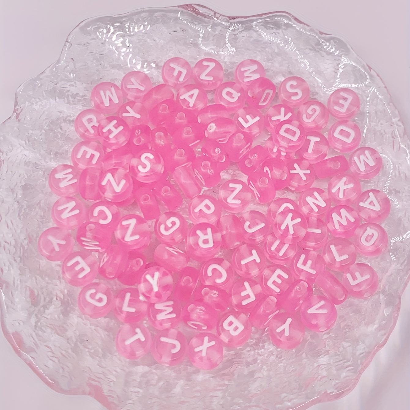 Transparent Plastic Letter Loose Beads Diy Jewelry - Temu