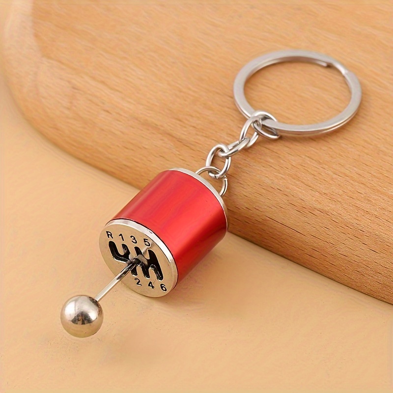 1pc Creative Car Gear Box Keychain, Six-Speed Manual Shift Gear Key Chain Car Refitting Metal Pendant Car Key Ring,Shifter,Temu