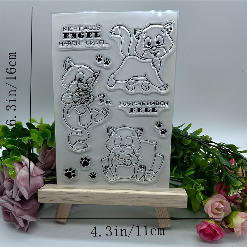 Cat Clear Stamps for Card Making Decoration DIY Scrapbooking Animal  Transpare