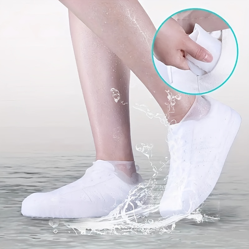 Cheap Rain Boots Waterproof Shoe Cover Silicone Unisex Outdoor Solid  Waterproof Non-Slip Non-slip Wear-Resistant Reusable Shoe Cover