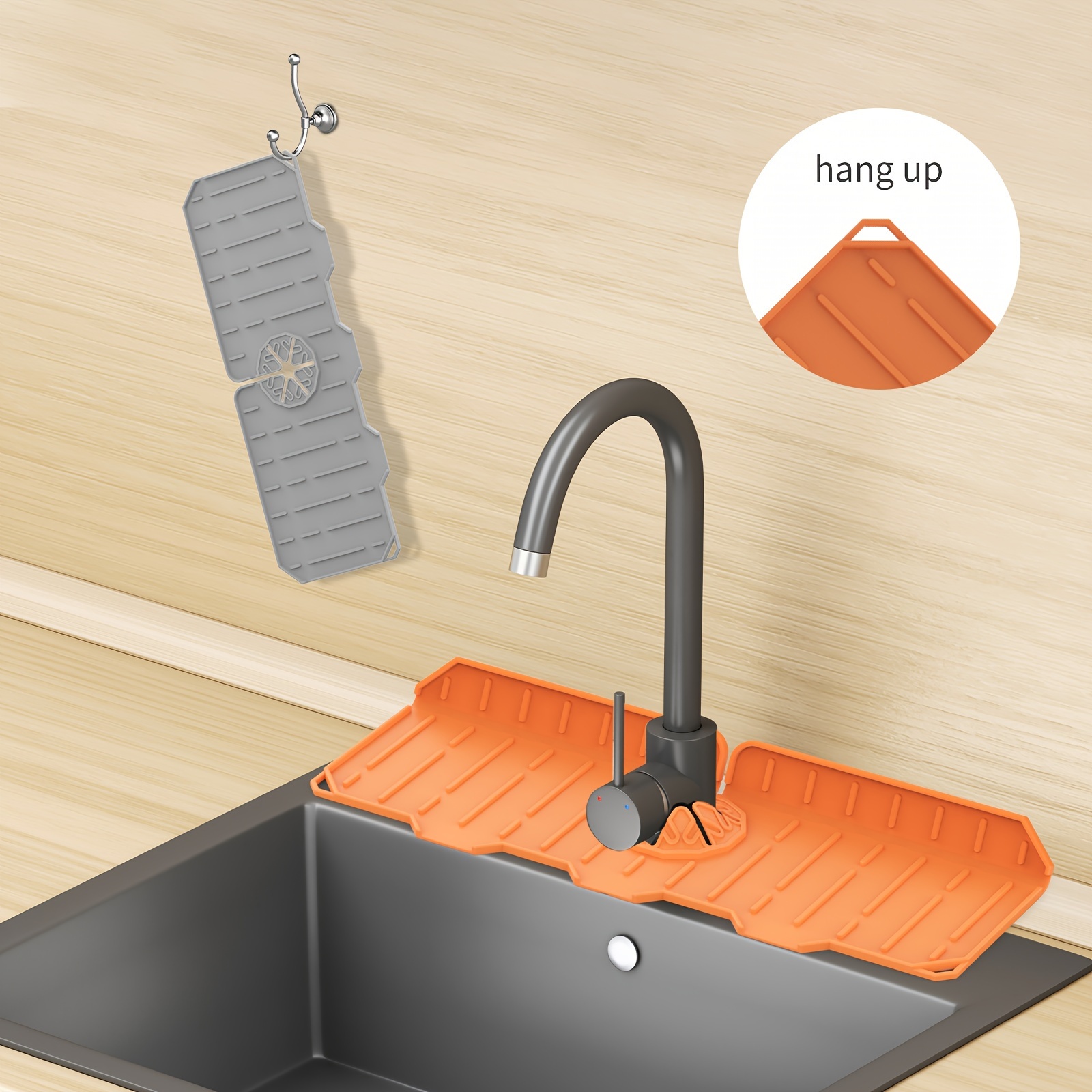 Faucet Splash Guard Pad Drying Water Splash Pad Silicone Mat Sink Kitchen  Faucet