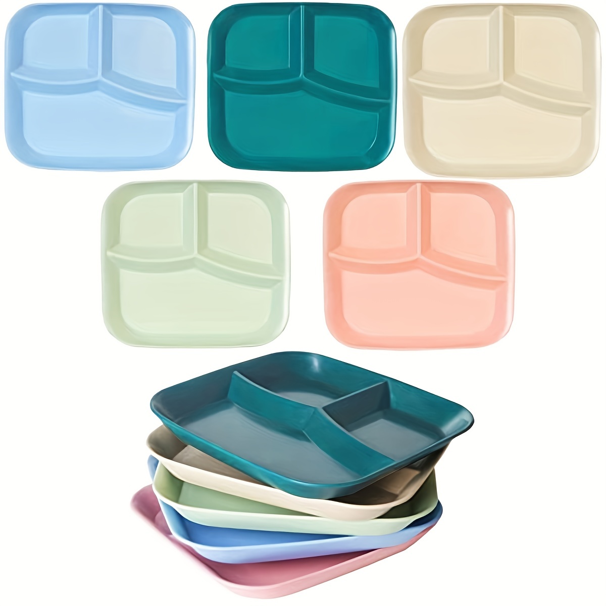 Divided Portion Plates, Dessert Salad Plate, Pp Dinner Plate, Microwave &  Dishwasher Safe, Tableware - Temu