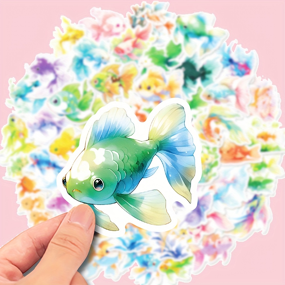 Colorful Fish Stickers Motorcycle Laptop Water Bottle - Temu