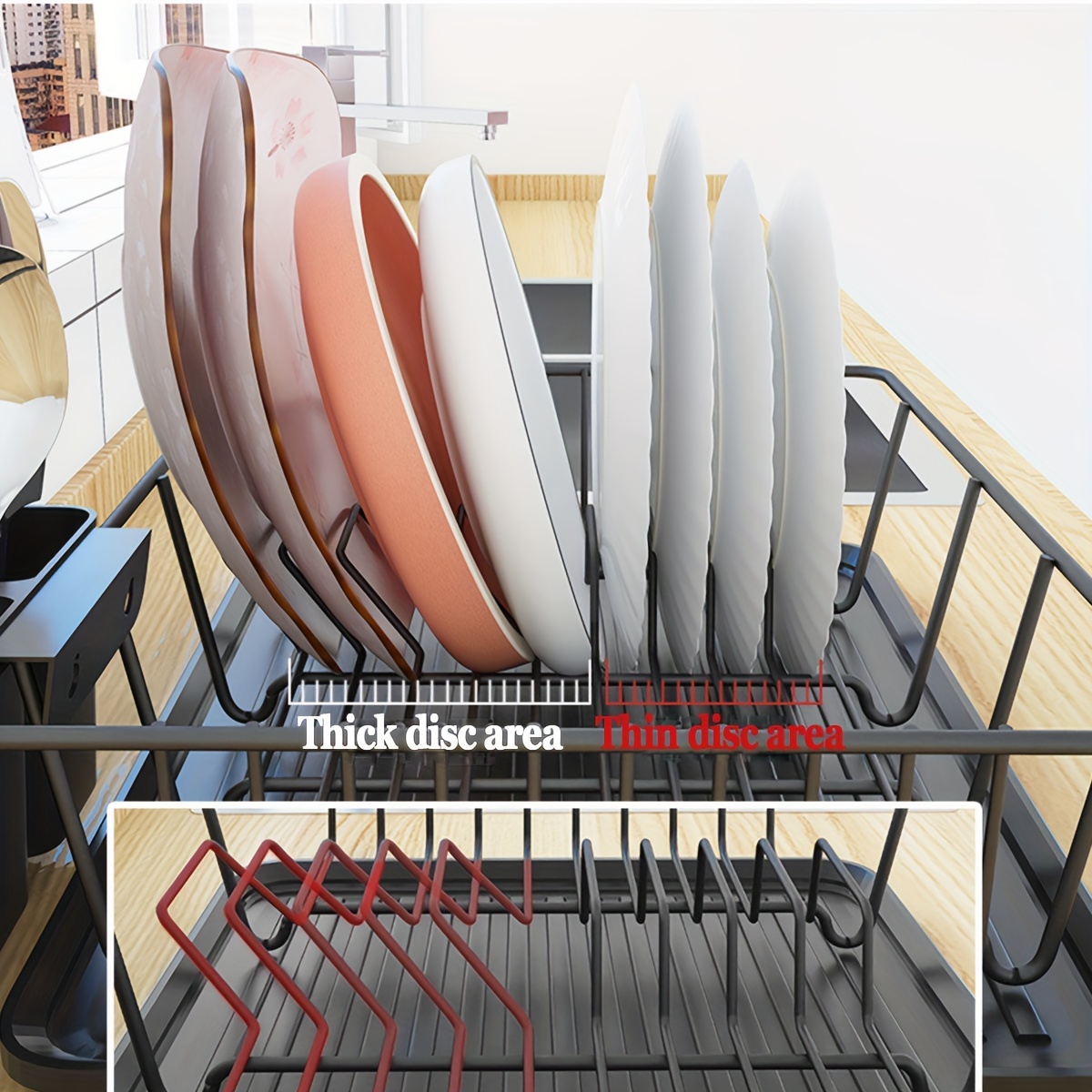  Home Magician 2 Tier Dish Drying Rack with Drain