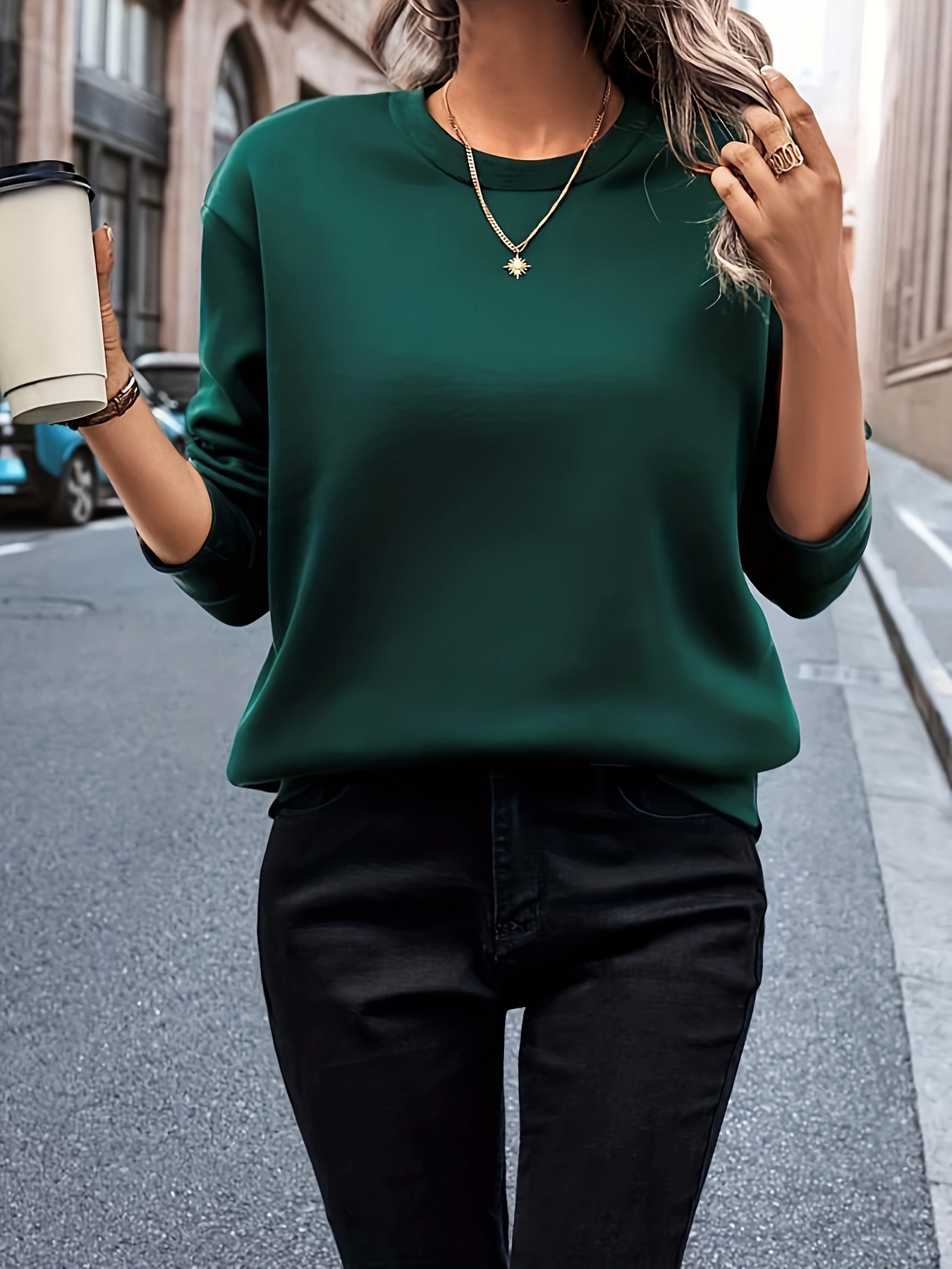Sweatshirts For Women,Sublimation Sweatshirt Polyester Plus Size Fall  Outfits Women Sweat Shirt Women's Casual Fashion Vintage Printed Long  Sleeve O-Neck Sweatshirt Layer(Dark Green,S) at  Women's Clothing  store