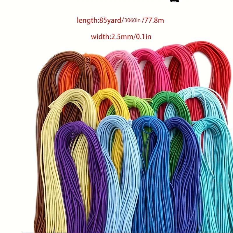 5 Meter 2.5mm 2mm Colorful High-Elastic Round Elastic Cord Rubber