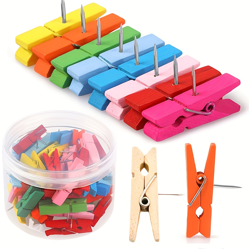 30pcs Large Push Pins Assorted Colors For Cork Board - Thumb Tacks For  Bulletin Board Jumbo Push Pins For Wall Long Thumbtacks