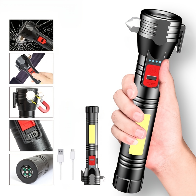 emergency flashlight with seatbelt cutter