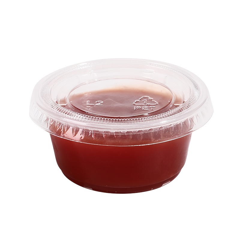 Disposable Sauce Cup with Lid Small Condiment Box Taste Take-Away Oil  Vinegar Pepper Plastic Cup with Lid - China Disposable Clear Plastic Sauce  Packing Cup Box, PP Pet Thicken Takeout Soy Sauce