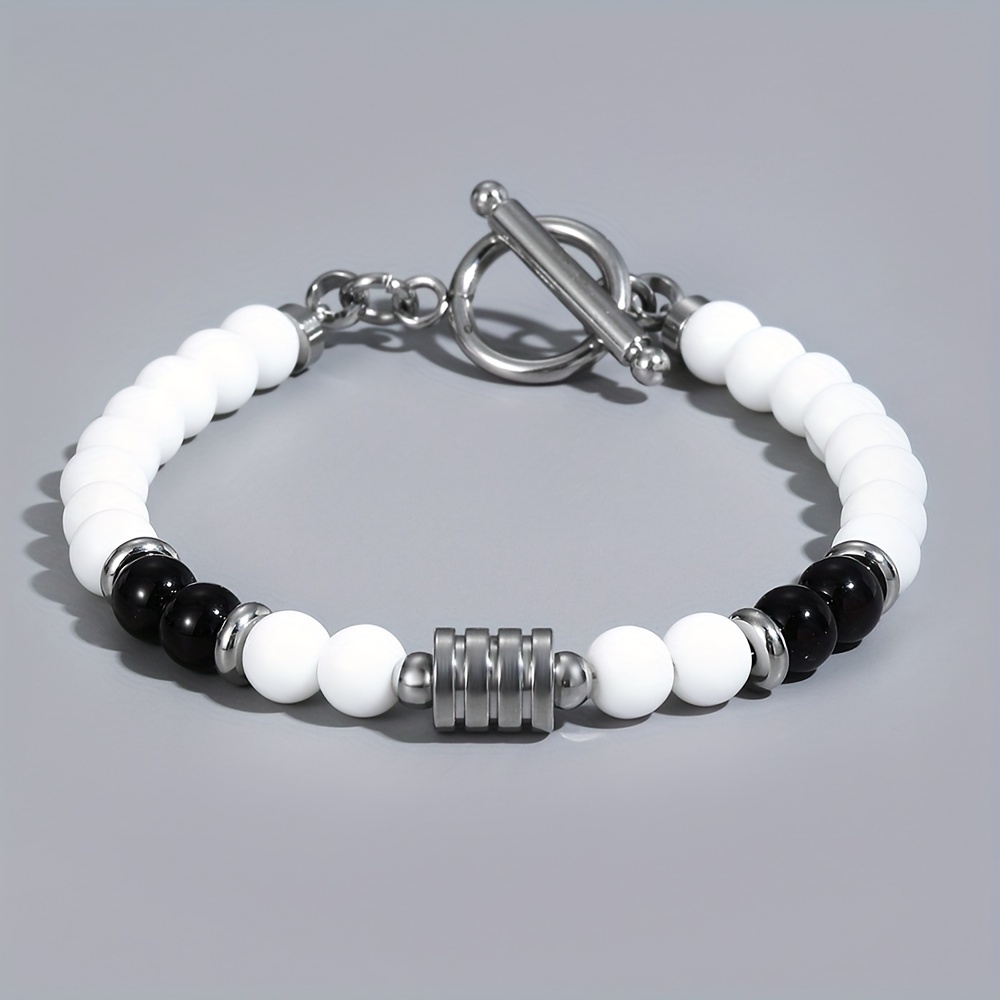 Men's Stainless Steel Beaded Bracelet