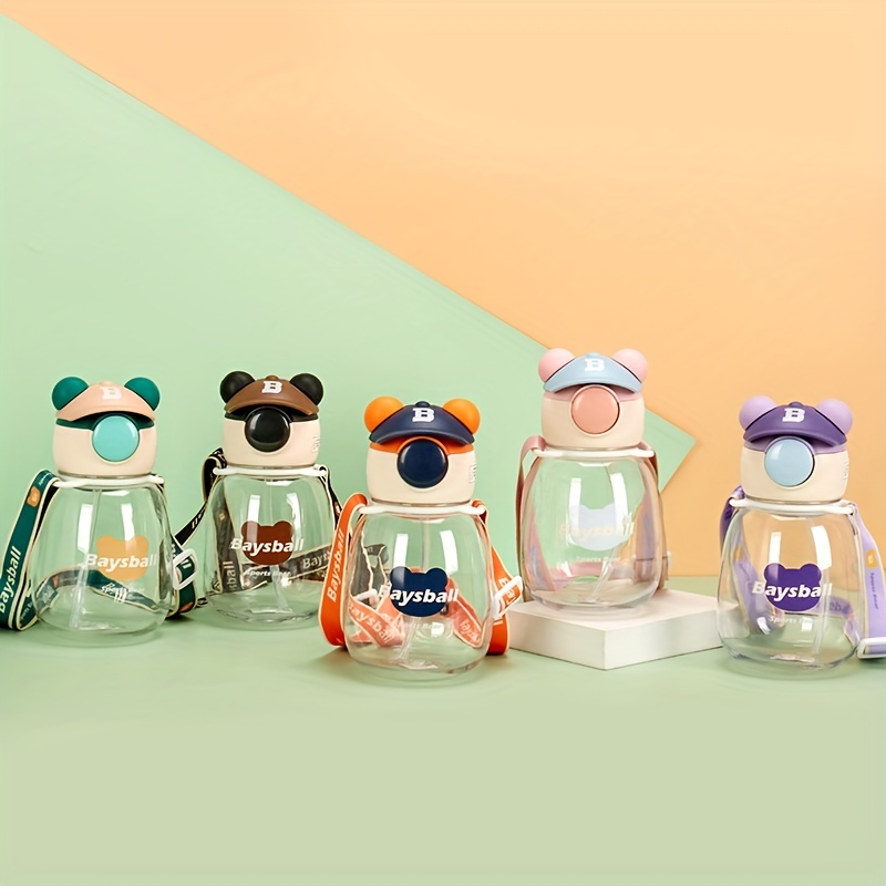 22oz Cartoon Little Bear Sippy Cup Leakproof Plastic Water Bottle
