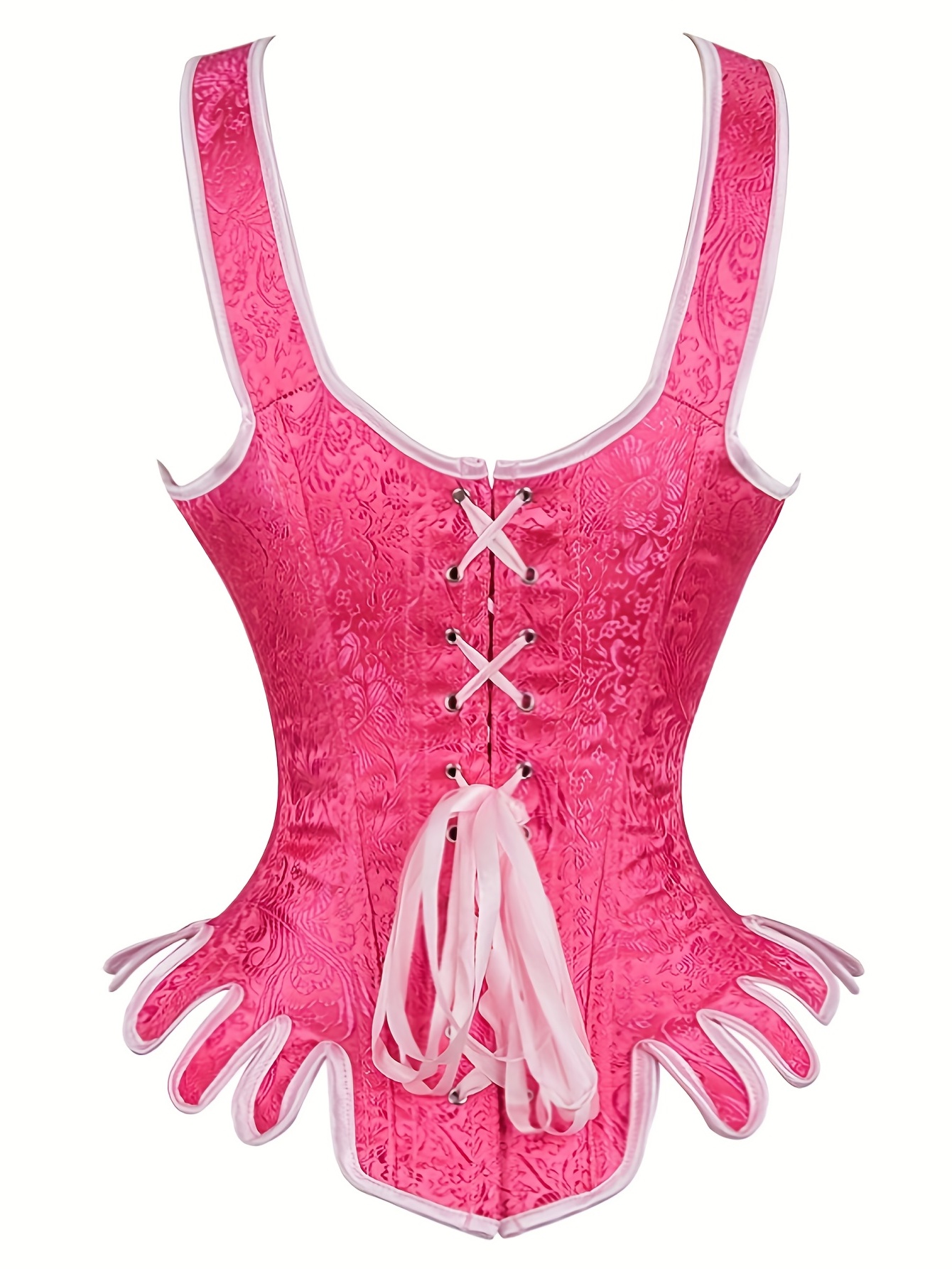 Pink Jacquard Corset Cami Dress