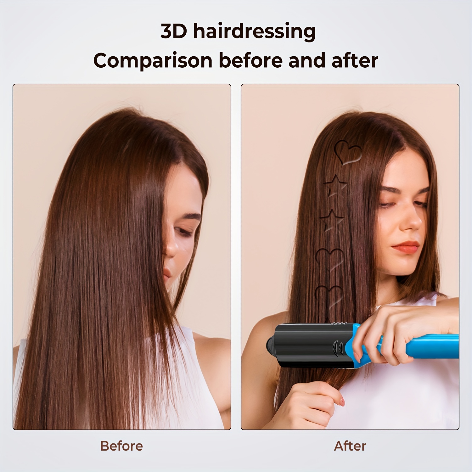 3d Image Hair Imprinting Iron 5 Plates Hair Straightening - Temu