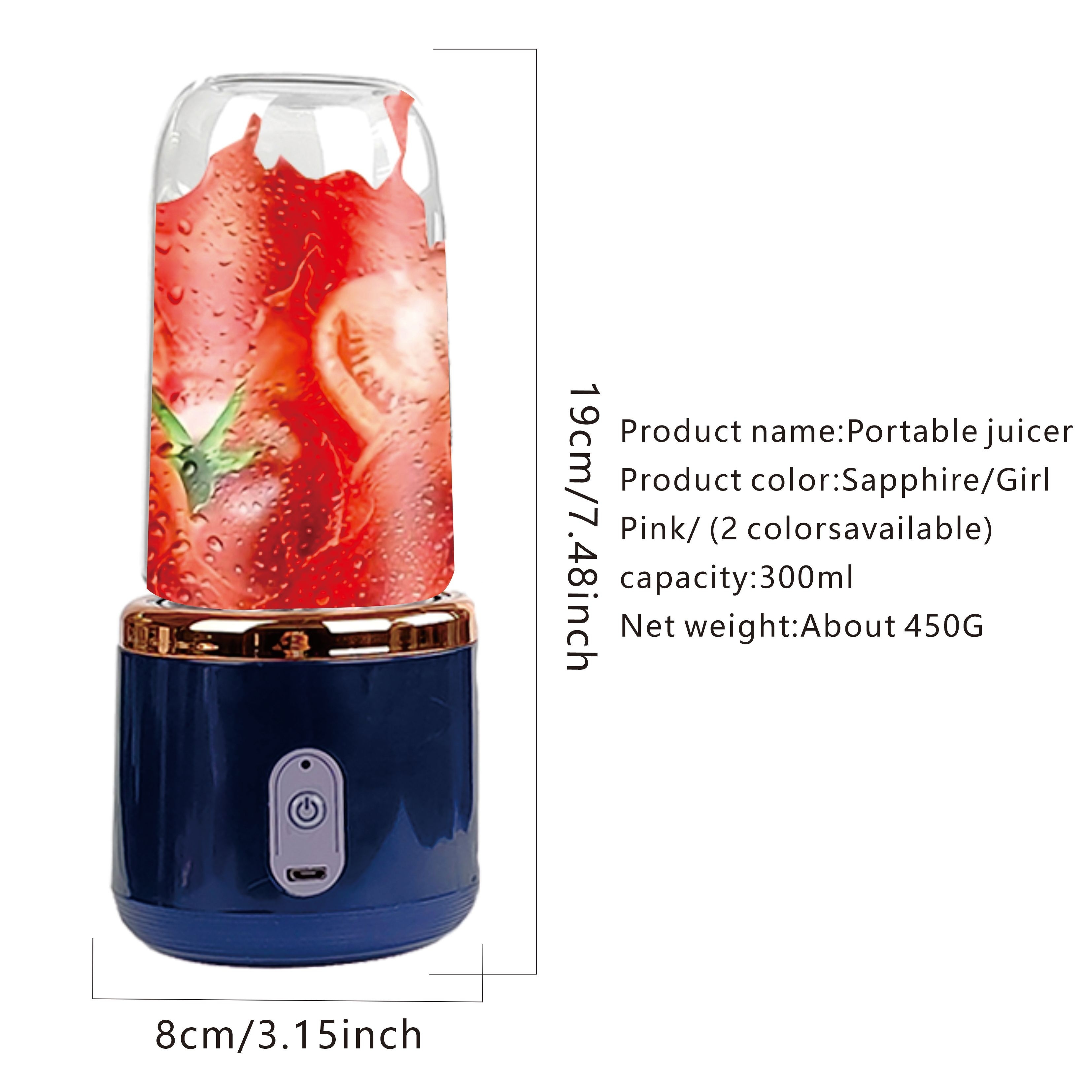 Juicer Optional Double Cup Portable Charging Small Sports - Temu
