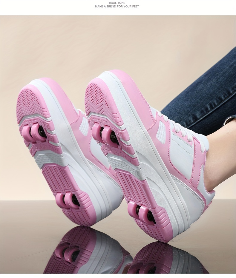 boys fashion roller shoes comfy detachable wheel skate sneakers for kids teen outdoor details 7