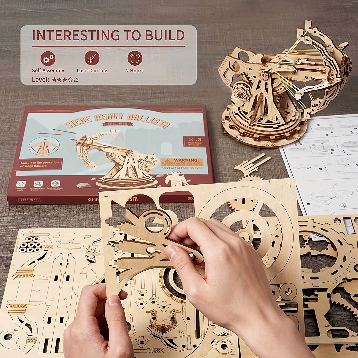 ROKR 3D puzzles en bois kits modèles puzzles construction bricolage jouet  cadeau
