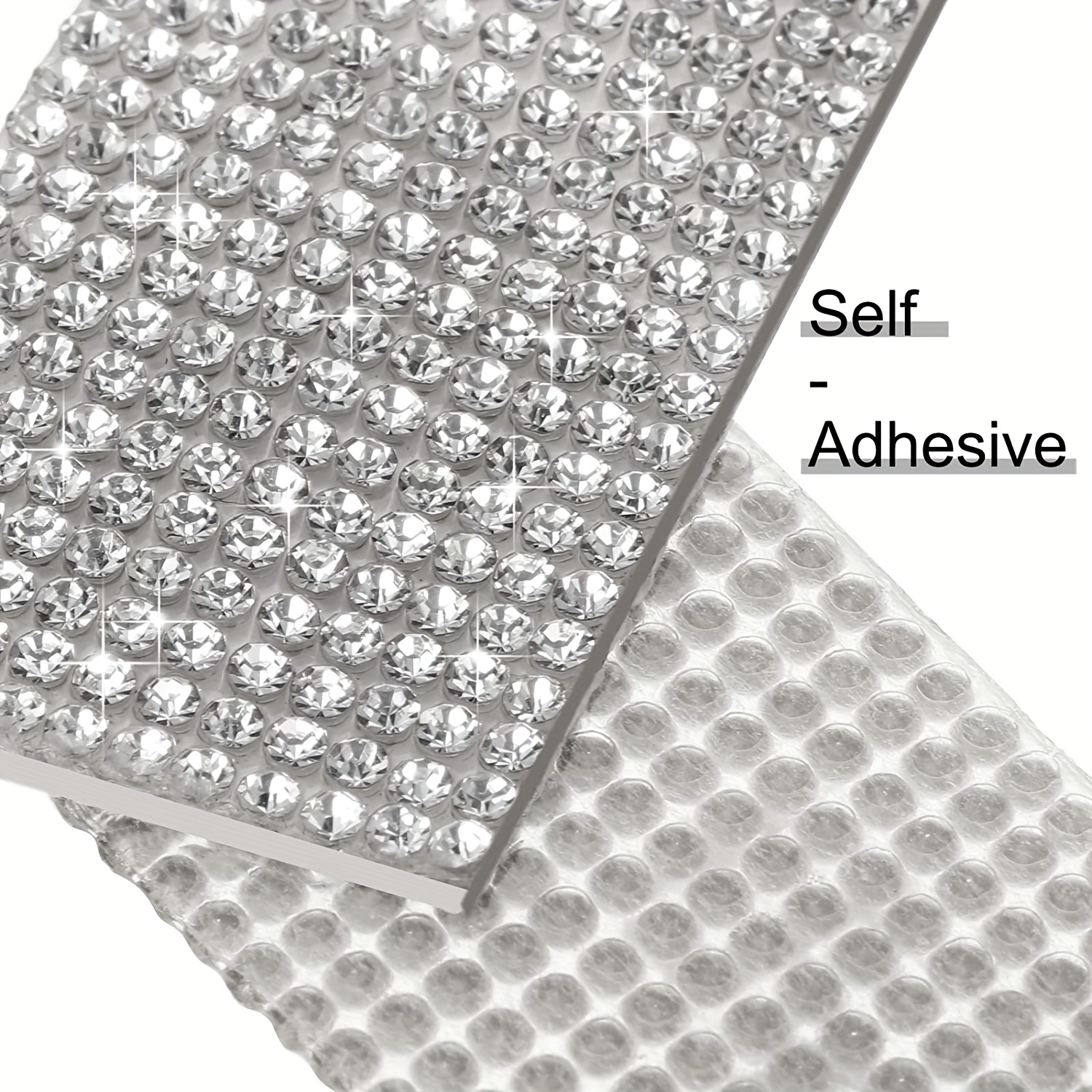 1 Yards Adhesive Crystal Diamond Ribbon Sticker With - Temu