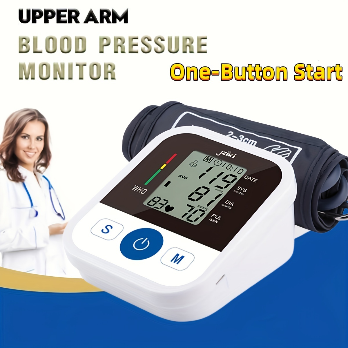 Upper Arm Blood Pressure Monitor With Memory Automatic - Temu