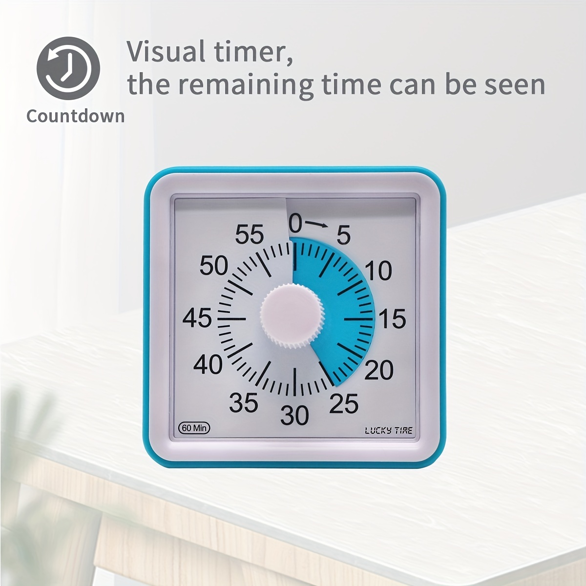 Minuterie visuelle Minuterie de compte à rebours silencieuse de 60 minutes  pour les enfants et les adultes Outil de gestion du temps pour la salle de  classe de cuisine