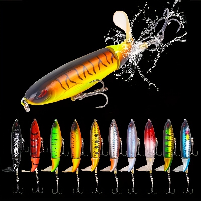 Topwater Pooper Lure Artificial Bait Hard Soft Rotating Tail