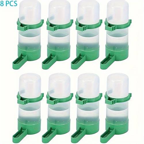 8pcs plastic bird feeders and water dispensers with clips suitable for birds dogs