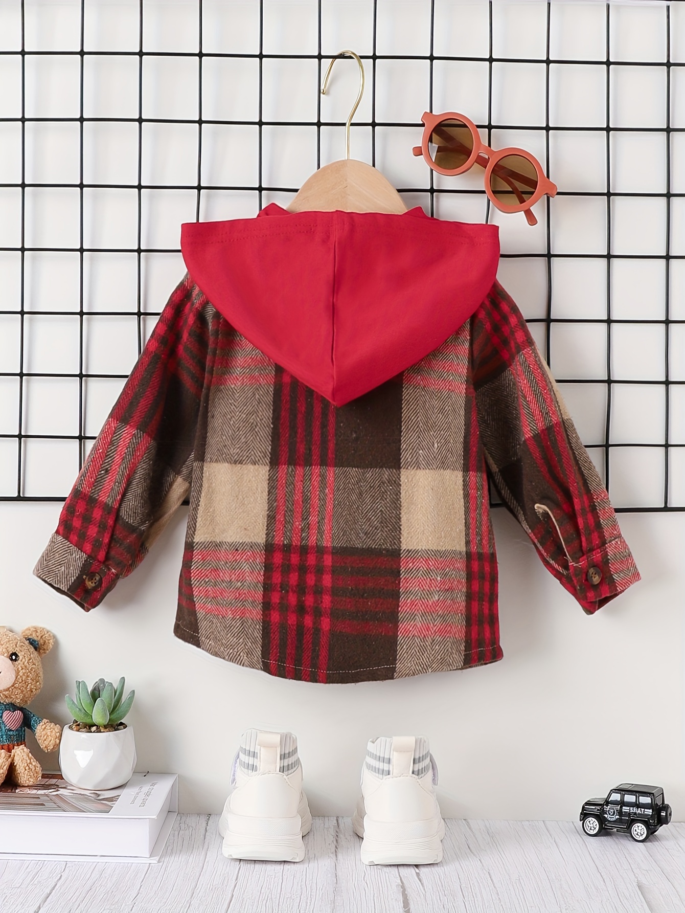 Boys red sale plaid jacket