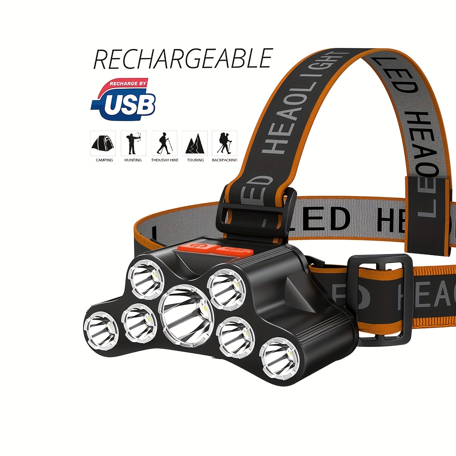 Powerful Rechargeable Head Flashlight For Fishing Led - Temu
