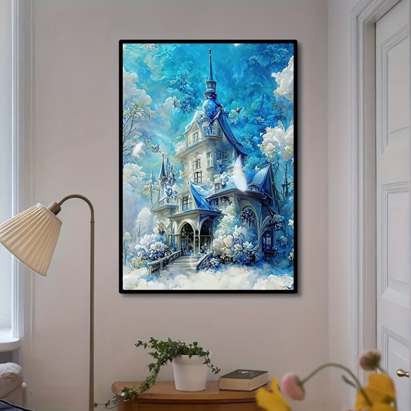 Diy5d Artificial Diamond Painting Set Castle Suitable - Temu