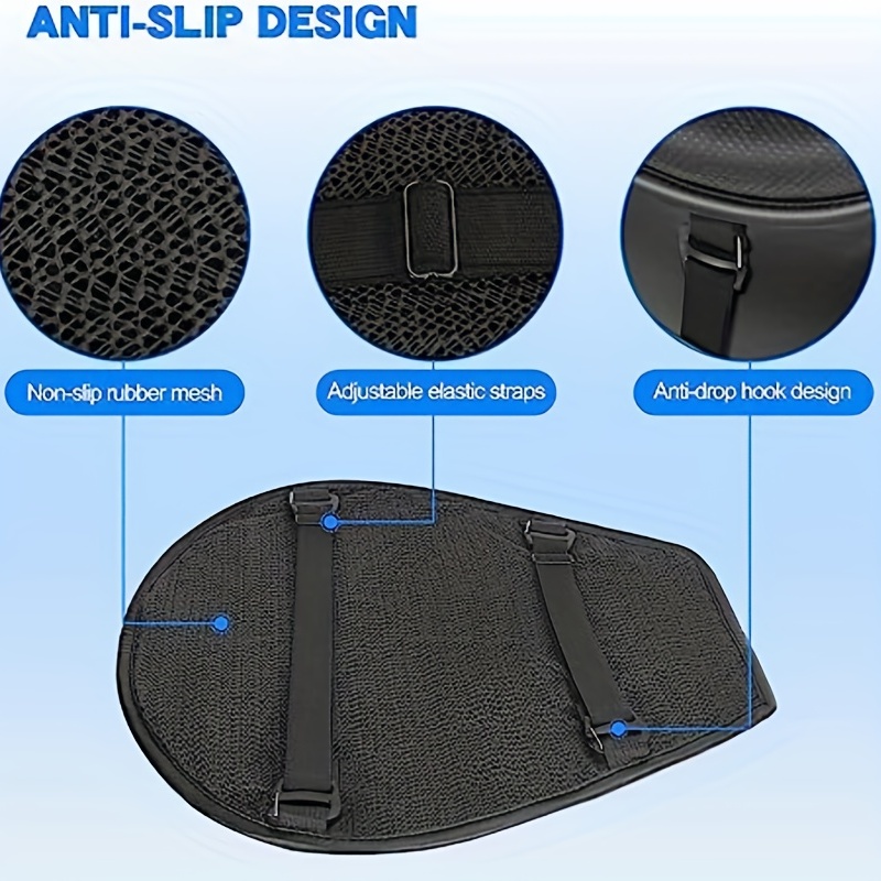 Motorcycle Seat Cushion Pad 3d Honeycomb High Elasticity Gel Material  Comfortable Breathable Shock Absorption