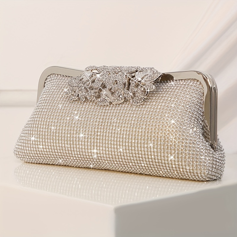 

Elegant Evening Clutch Bag For Women, Rhinestone Fashion Small Purse For Weddings | Luxurious Dinner Bag