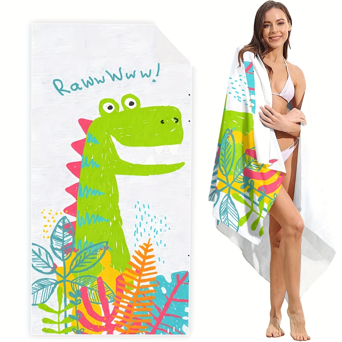 Extra Large Cactus Pattern Towel Oversized Travel Beach Pool and