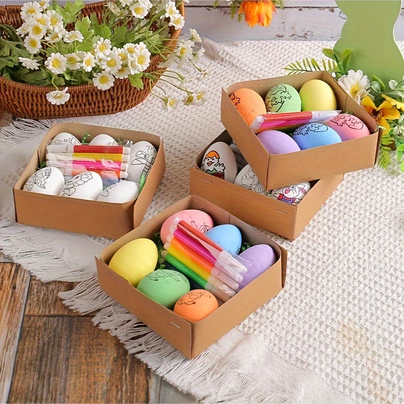 Easter Diy Hand painted Colored Egg Cartoon Little Rabbit - Temu