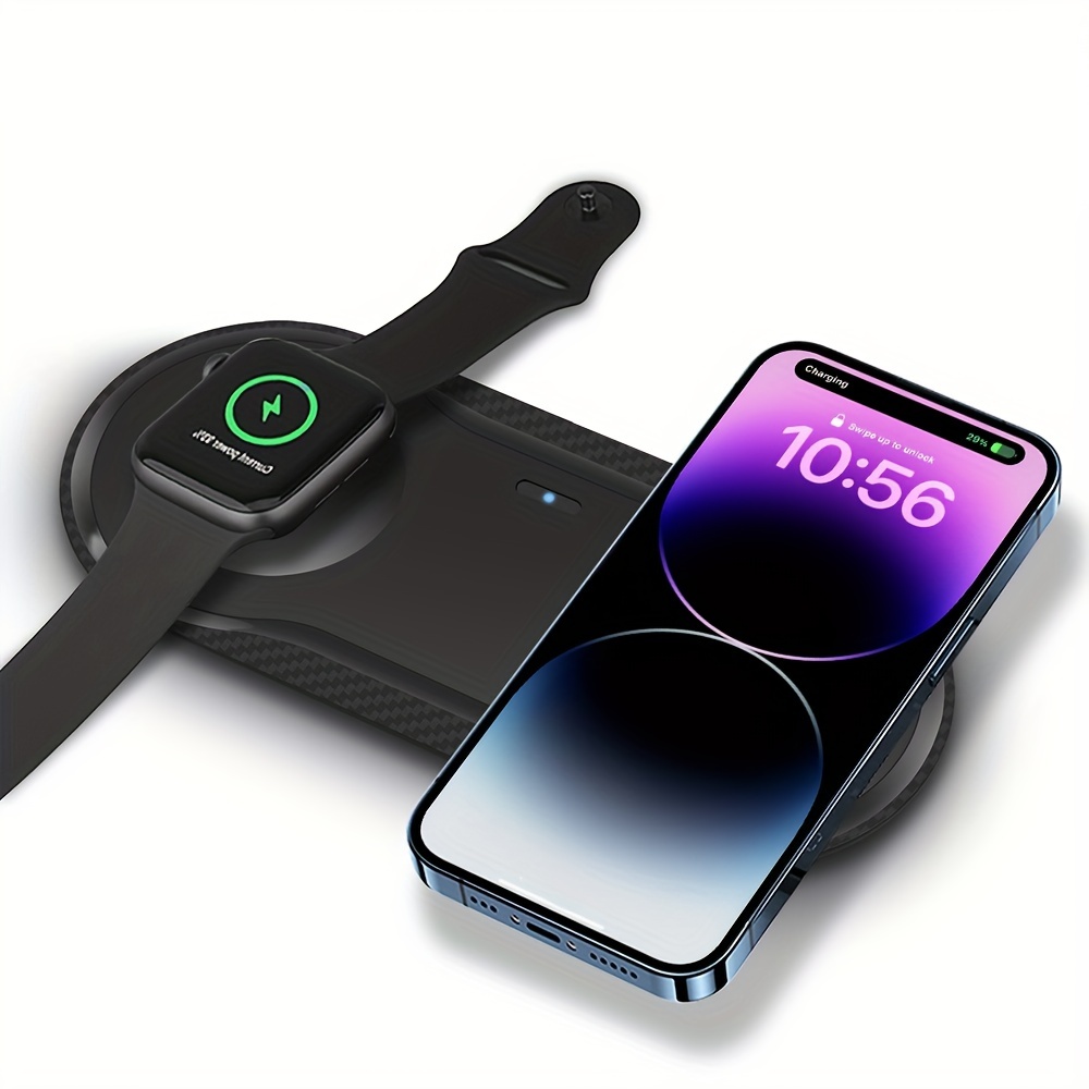 

2 In 1 Wireless Charger For Iphone Device Dual Wireless Fast Charging Pad For Iphone 14/14 Pro/13/13 Pro/12/12 Pro/11/x/8, Samsung S23/s22/s21/note 20, Airpods 3/2/pro, Iwatch 8/ultra/7/6/se/5/4/3/2