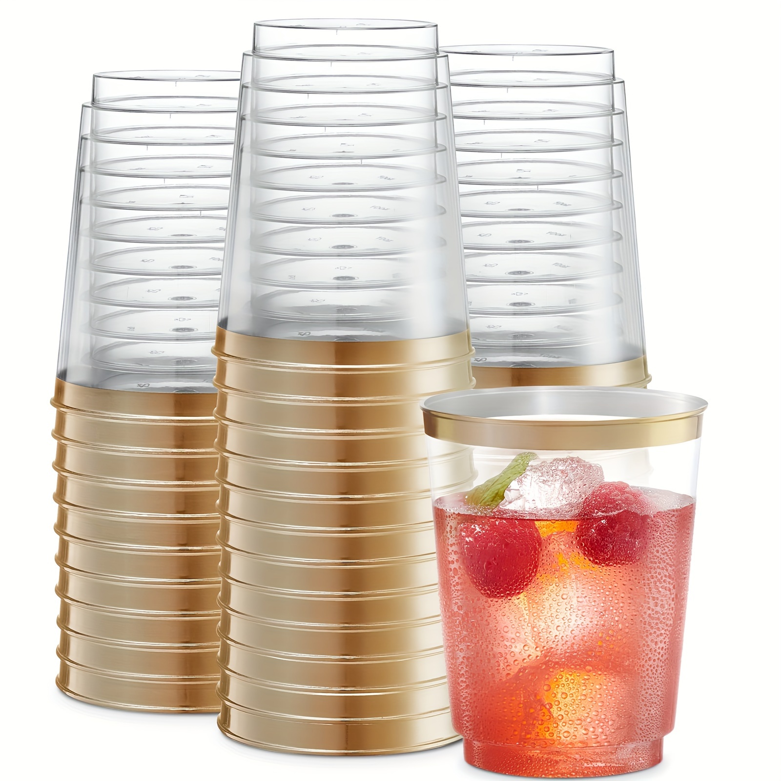 OTOR 8oz Hot/Cold Disposable Plastic Cups with Dome Lids - 50 Sets - Ice  Cream Cups, Snack bowl, Take Away Food Container for Dessert Fast food Soup