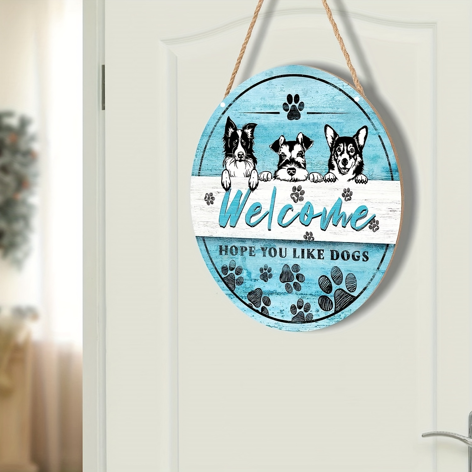 Dog welcome sign paw print welcome sign sign for dog lovers 