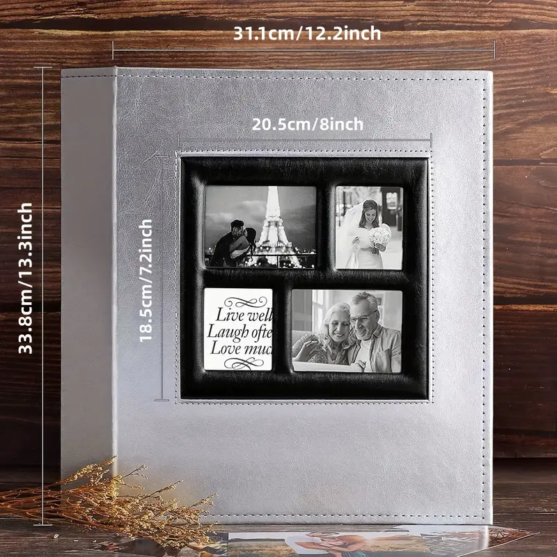 Premium Black Photo Album, Photo Album with Pockets, 100 Pages for 4x6, Acid  Free Photo Album for Wedding