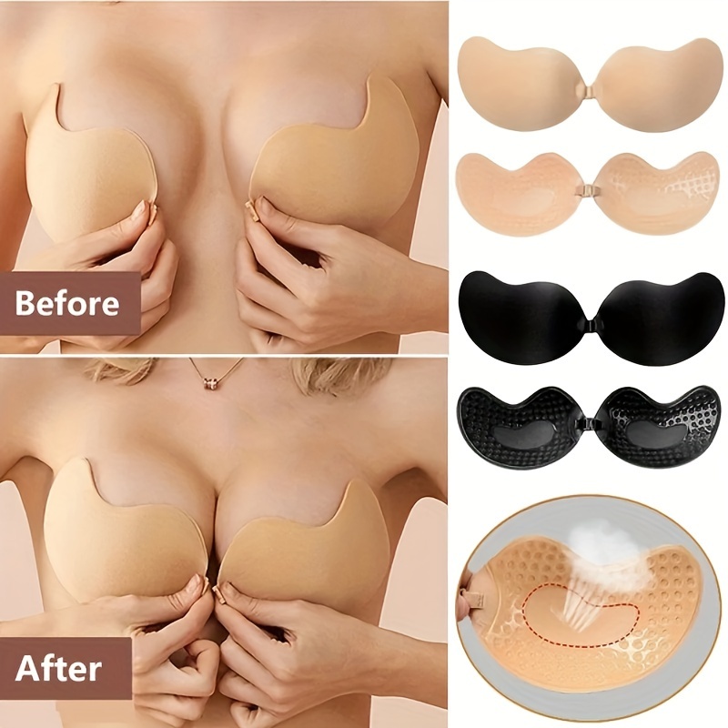 Strapless Adhesive Bra Self Adhesive Nipple Breast Pasties Cover Reusable  Silicone Invisible Lingerie Pad Enhancers Push Up Bra From Eyeswellsummer,  $1.27