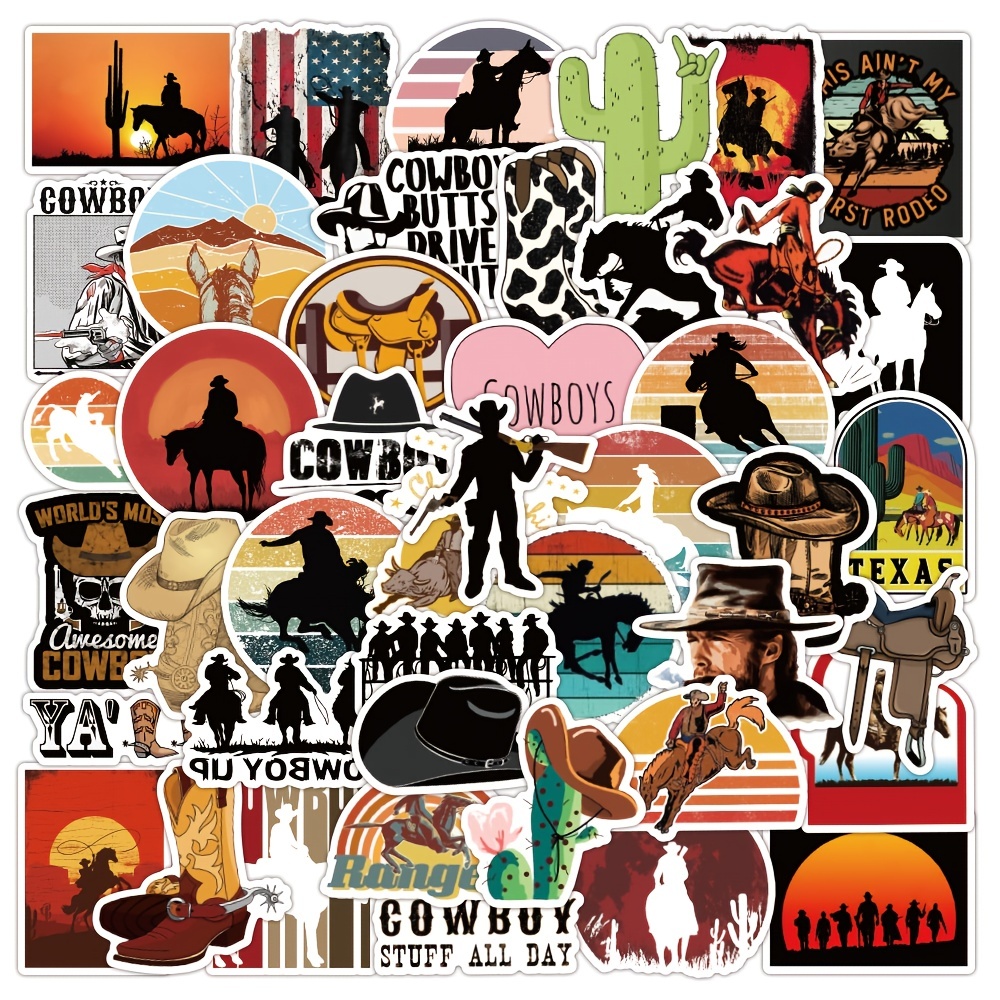 100pcs/set Adesivi Cowboy, Decalcomanie Country Western In Vinile  Impermeabile Per Bottiglia D'acqua, Laptop, Bagaglio, Casco, Skateboard,  Snowboard, Chitarra, Scrapbook, Telefono, Regali Per Ragazze Adolescenti E  Adulti - Temu Italy