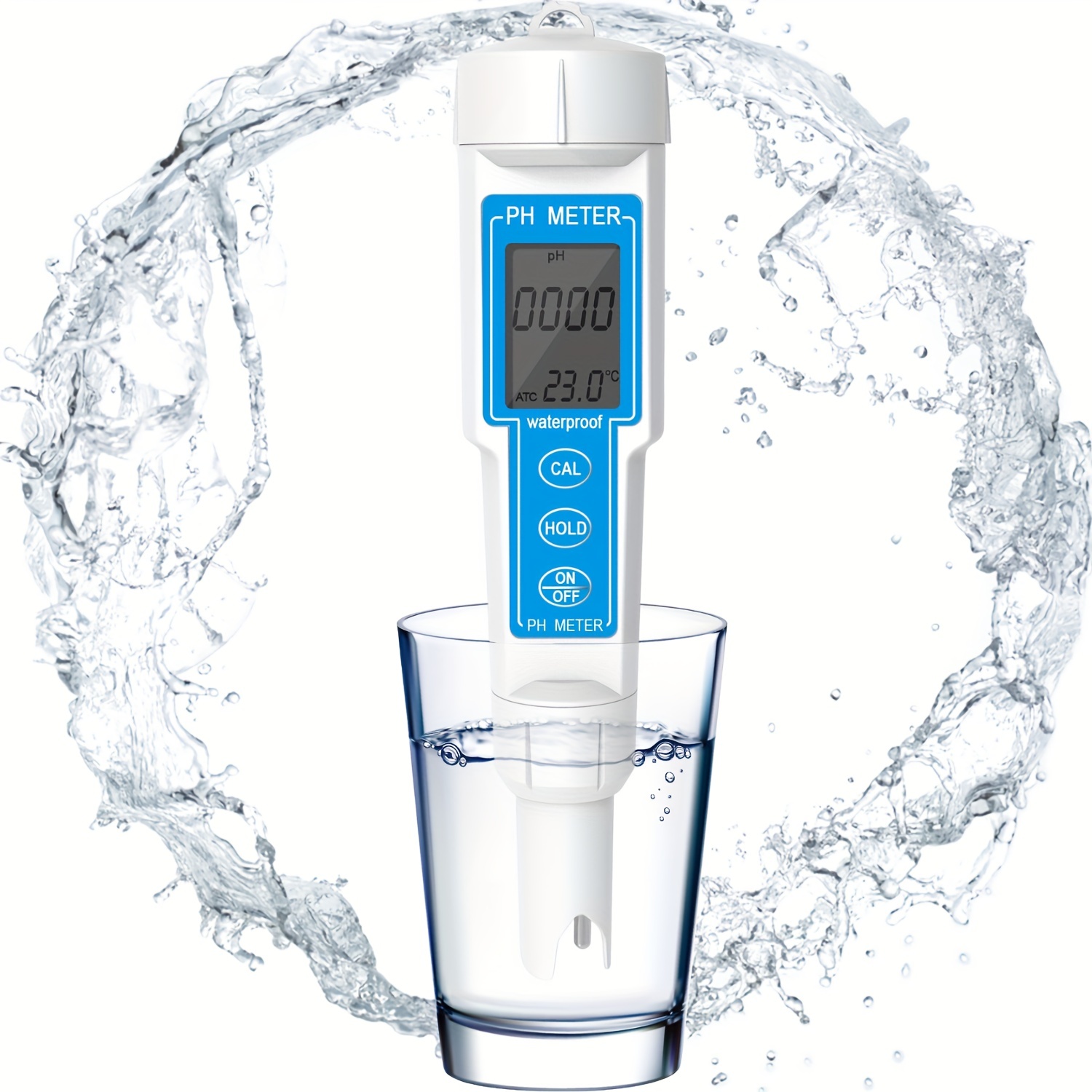 Medidor de pH para agua de cultivos hidropónicos, medidor digital de ph  alta precisión 0.01 con rango de medición de pH 0-14, medidor de bolsillo  de